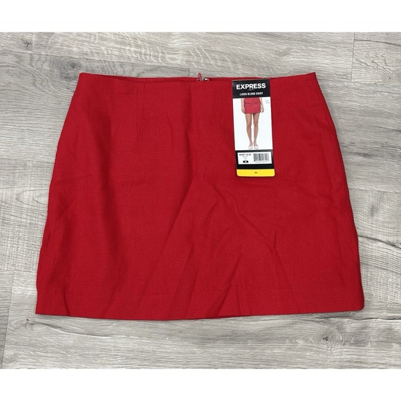 Express Dresses & Skirts - NWT Express Linen Blend Skirt Women's Size Medium Red